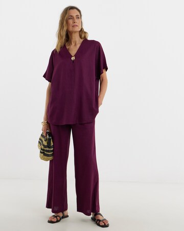 Linen Mix Metal Trim Tunic