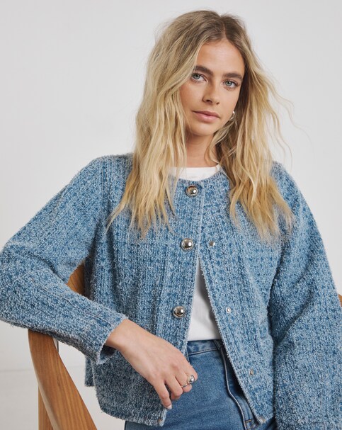 Simply Be Linear Distressed Denim Jacket