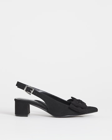 Gianna Low Block Heel Slingback With Bow - Extra Wide Fit (EEE)