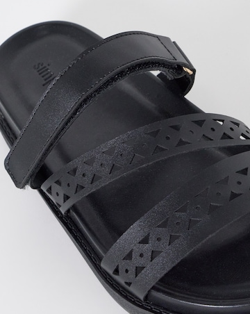 Cyra Laser Cut Detail Footbed Sandals - Exrta Wide Fit (EEE)