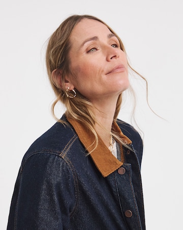 Indigo Cord Collar Barn Jacket