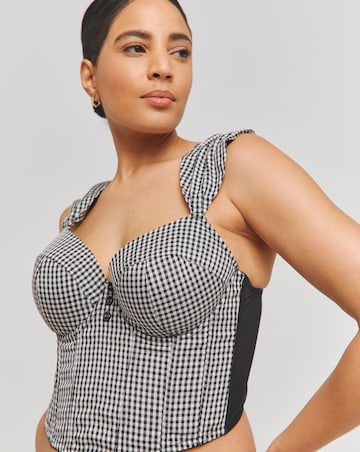 Gingham Bustier Top