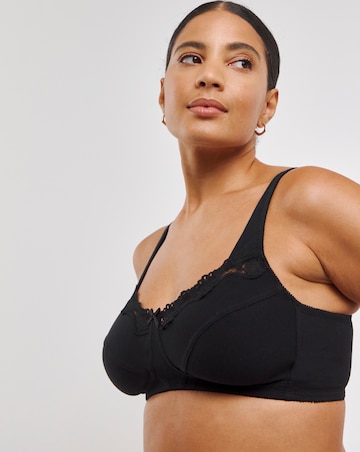 Pretty Secrets (2 Pack) Full Cup Non Wired Bras (B-G) Black/Black