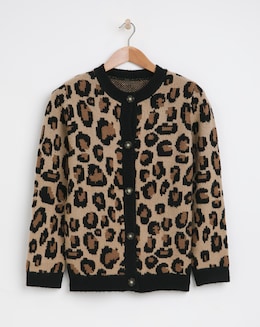 Leopard Print Boxy Cardigan