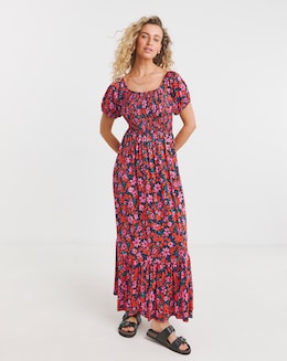 Joe Browns Floral Shirred Jersey Maxi Dress