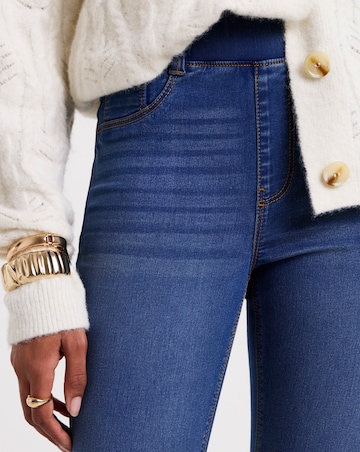 Simply Be Mid Blue Skinny Cropped Jeggings