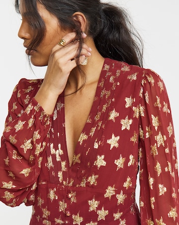 Simply Be Ombre Star Jacquard Skater Dress