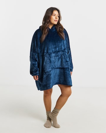 Pretty Secrets Plush Fleece Oversized Hooded Lounge Dress With Elasticated Cuffs