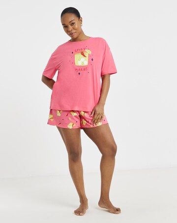 Simply Be Value Pyjama Short Set Cocktail Print