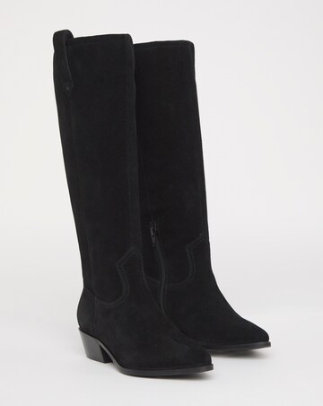 Bonnie Knee High Suede Western Boots - Extra Wide Fit (EEE) & Curvy Calf