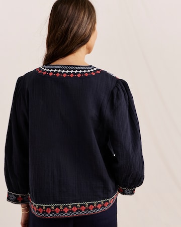 Julipa Cheesecloth Embroidered Jacket