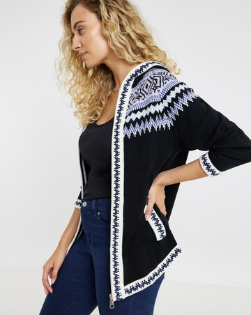 Joe Browns Fabulous Zip Front Hooded Fairisle Jumper