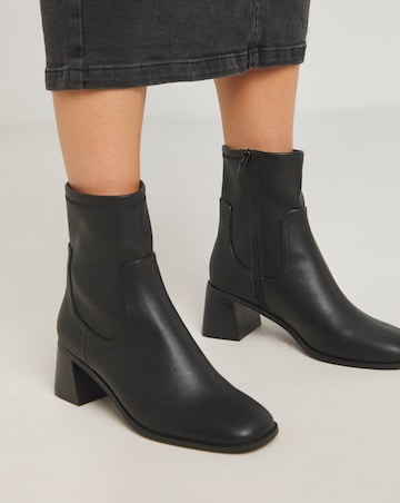 Whitney Classic Block Heel Stretch Ankle Boots Extra Wide EEE Fit