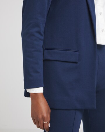 Navy Stretch Ponte Jersey Relaxed Blazer