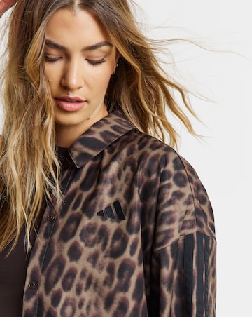 adidas Leopard Print 3 Stripe Lightweight Jacket