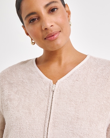 Pretty Secrets Cotton Towelling Zip Through Dressing Gown