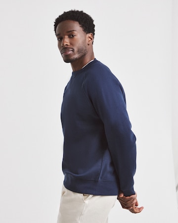 Union Garment Dyed Raglan Crew Neck Sweatshirt-Navy