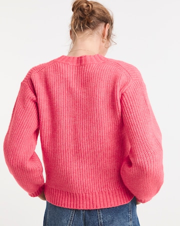 Ribbed V Neck Cardigan