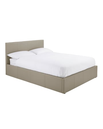 Hayden Faux Leather Ottoman Bed Frame with 3 Layer Memory Foam Hybrid Mattress