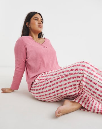 Pretty Secrets Henley Top Heart Pointelle Pyjama Set