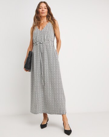 Check Jersey Pinafore Dress