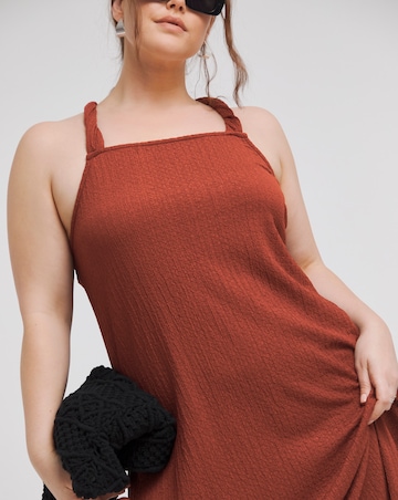 Simply Be Rust Textured Jersey Trapeze Maxi Dress