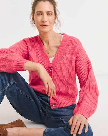 Ribbed V Neck Cardigan