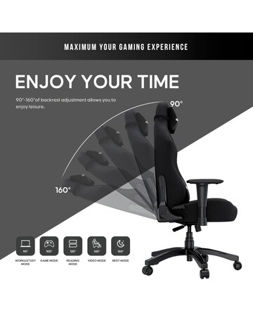 andaseaT Luna Premium Large Gaming Chair - Black Fabric