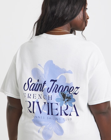 White Saint Tropez Back Graphic T-Shirt