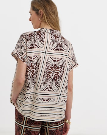 Border Print Grown On Short Sleeve Shirt