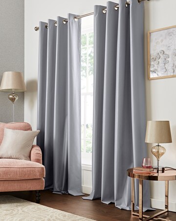 Faux Silk Blackout Eyelet Curtains