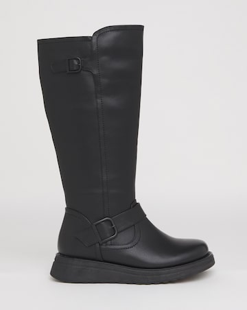 Heavenly Feet Rubymae Knee High Boots Curvy Calf Wide Fit