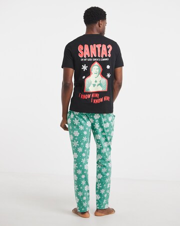 Elf Christmas Short Sleeve Pyjama Set - Black/Green