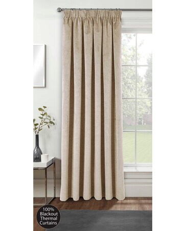 Oxford Thermal Velvet Pencil Pleat Door Curtain