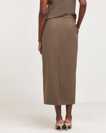 Neutral Midaxi Tailored Pencil Skirt