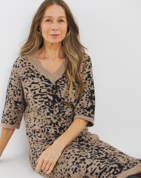 Animal V Neck Dress