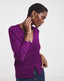Eversoft Purple V Neck Cardigan