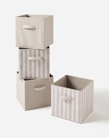 Striped Set of 4 Storage Cubes