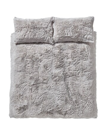 Catherine Lansfield Cuddly Duvet Set Silver