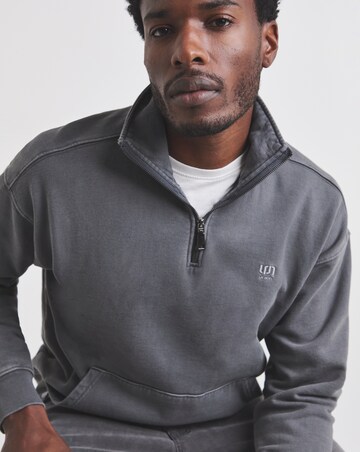 Union Garment Dyed Funnel Neck Sweatshirt-Grey
