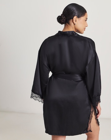 Ann Summers Cherryann Satin Lace Robe Black