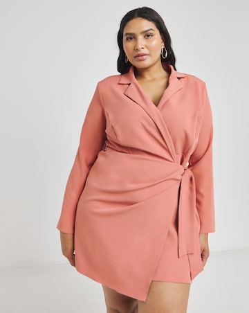 Terracotta Simply Be Twist Front Blazer Dress