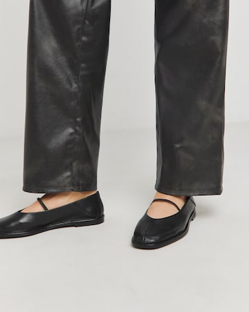 Lucky Soft Leather Flat Mary Janes - Wide Fit (E)