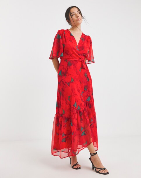 Hope & Ivy Delia Maxi Wrap Dress