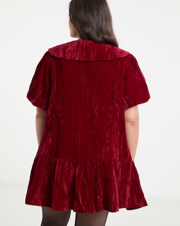 Neon Rose Velvet Mini Dress