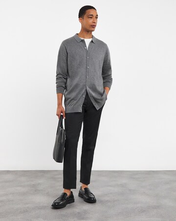 Cashmere Button Through Long Sleeve Polo