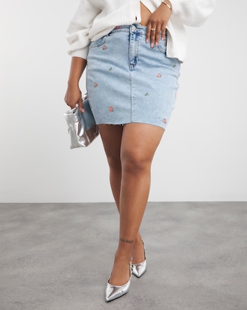 Simply Be Floral Embroidered Skirt