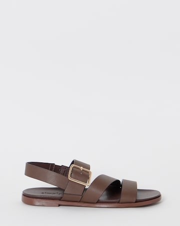 Britney Slingback Asymmetric Flat Sandals - Wide Fit (E)