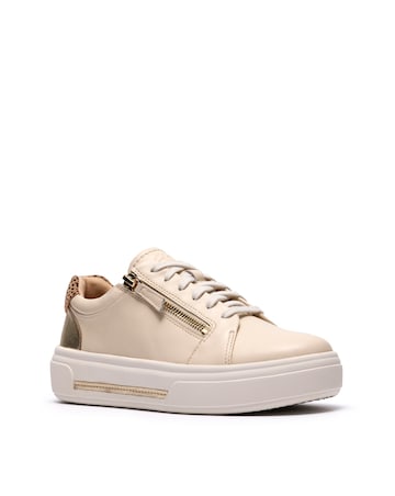 Clarks Cream Multi Hollyrose Zip Shoes - Standard Fit (D)