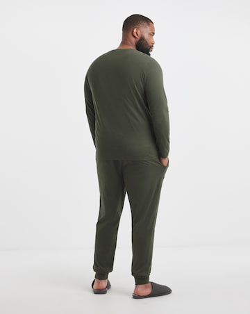 2 Pack Long Sleeve Pyjama Set-Green/Navy